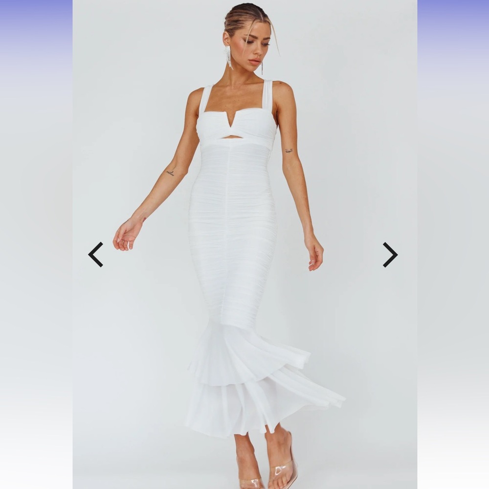 Selfie Leslie - Nadia Ruched Fishtail Maxi Dress